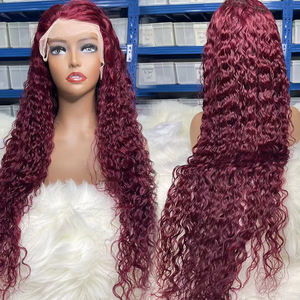 Letsfly 10A 99J #   Pelucas Frontales de Encaje 13x4 con Ondas de Agua de Oreja a Oreja, 200% de Densidad, 18-30 Pulgadas, Cabello Humano Ondulado Profundo, Venta al por Mayor - Product Image 3