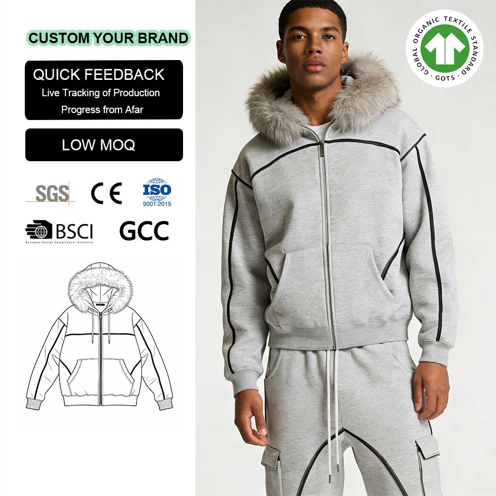 Wholesale Fur Lined Zip Hoodie Customizable Design Options