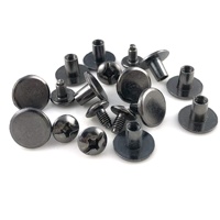 Reliure sexuelle en acier inoxydable 2mm pour homme et femme, vis de poste, livre de comptes, chicago, vis noire pour cuir