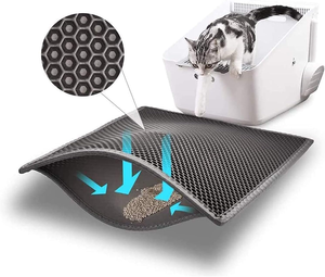 Double Layer <b>Cat</b> Litter Mat, Washable Anti-Splashing <b>Cat</b> Litter Trapping Mat, Non-slip Scatter Control <b>Cat</b> Litter <b>Box</b> Mat - Product Image 1
