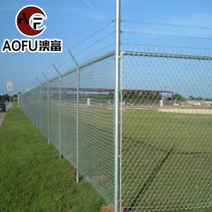 Heavy duty galvanized cyclone wire mesh fence diamond shape mesh fence chain link fence