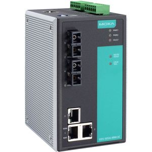 Switch Ethernet Industrial Moxa EDS-505A-SS-SC-T, Montaje en Riel DIN, 5 Puertos, 10/100Mbps - Product Image 1