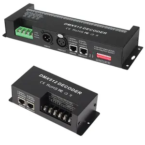 DMX512 Decoder DC9-24V RJ45พลังงานสูง3CH RGB 4CH RGBW 8CH 24CH 30CH 24ช่องนำแถบแสงควบคุม DMX ถอดรหัส