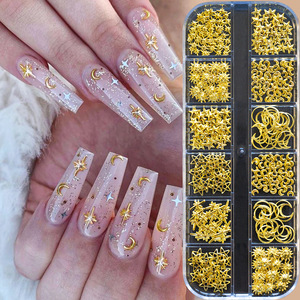 Vente Chaude 12 Grilles Accessoires d'<span class=keywords><strong>Art</strong></span> d'Ongles en Alliage 3D Strass d'Ongles Dorés et Argentés Breloques d'Ongles en Résine Tendance Colorées Vente en Gros - Product Image 3