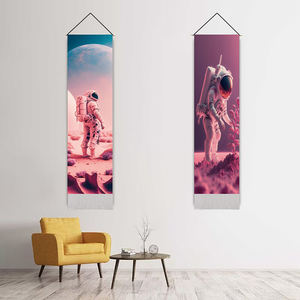 Roze Astronaut Print Muur Decoratieve Hangende Schilderijen Verticale Kwastje Kinderen Astronaut Tapijt - Product Image 3