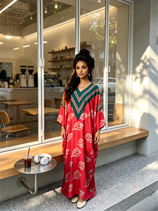 Nouvelle Collection 2026 : Abayas Traditionnelles Africaines pour Femmes – Robe Longue Musulmane Kaftan en Coton Imprimé V, Idéale pour l'Été et les Tenues Décontractées - Product Image 5