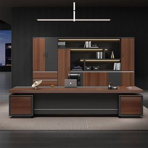 Commercial <strong>L</strong> Shape Desk Melamine Manager Desk Boss <strong>Table</strong> for Office