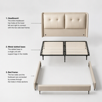 Canapé-lit moderne de luxe en cuir, taille King Size, rembourré, intelligent, multifonctionnel, en bois, avec fonction massage et réglable, taille Queen