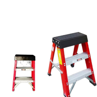 Tabouret pliant 3 marches isolé en fibre de verre EN131 150 kg Antidérapant Léger Non conducteur pour salle de tableau électrique