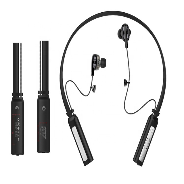 Wholesale Ld4 Dual Speakers Wireless Bluetooth Headset Metal In-Ear Neckband Earphone Headphone