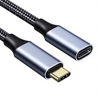 Kabel Ekstensi Type-C Male-to-Female 4K 60Hz Penguat/Dock Video Definisi Tinggi USB 3.1 Gen 2 Transfer Data Kecepatan Tinggi Cotton
