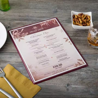 Tahan lama dan bergaya A4 PVC Menu penutup dibuat di Cina untuk restoran Menu buku Premium kulit Menu Cover