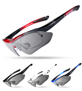 Kính thể thao ngoài trời bằng nhựa OEM, kính đi xe đạp nam, gafas de sol, bộ 5 tròng kính - Product Image 4