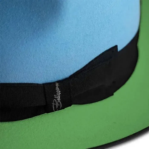 Blue Green Wool Fedora <b>Hat</b> With Black Band 56-58CM Unisex Adult Casual European Style - Product Image 4