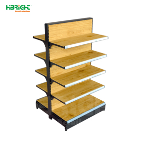Étagère principale de gondole à panneau perforé simple face avec garde-corps avant, blanche, 5 niveaux, bord bleu, présentoir métallique pour supermarché et magasin de proximité - Product Image 6