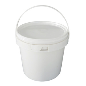 Seau à poisson rond en plastique blanc de qualité alimentaire, réutilisable, incassable, 5 kg, avec couvercle et poignée, 5 litres, pour la fabrication d'eau - Product Image 2