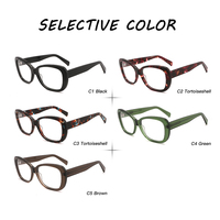 BE WELL Monture de lunettes optiques unisexe en acétate épais, style rétro, à monture large et cerclée, verres transparents, pont nasal moyen, Nouvelle Arrivée Tendance