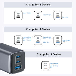 Chargeur mural USB-C rapide KYT 65W GaN PD3.0 pour ordinateur portable et adaptateur d'alimentation électrique - Product Image 4