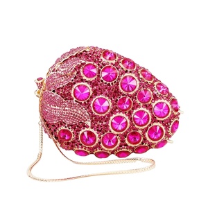<span class=keywords><strong>Borsa</strong></span> da Sera a Forma di Uva con Diamanti e Cristalli per Donne, Pochette Rigida per Feste, Matrimoni e Serate Eleganti, Colore <span class=keywords><strong>Fucsia</strong></span> - Product Image 2