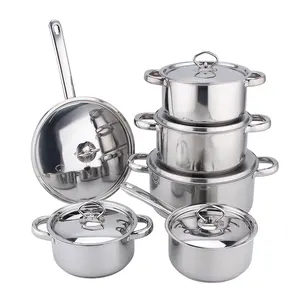 12PCS Stainless Steel Capsuled Bottom Induction Kitchenware Cookware Sets Non Stick Cookware Set