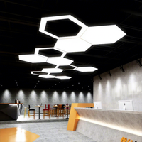 Abat-jour en acrylique Anti-éblouissement Bar Hotels Remote Ring Lustre polygonal Lustres modernes à LED et lampes suspendues