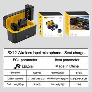 Micrófono de Solapa Inalámbrico USB SX12 de Alta Calidad con Cancelación de Ruido, Diseño Portátil de Escritorio - Product Image 6