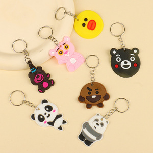 Cartoon Silicone <b>Keychain</b> Random Mixed Patterns Non Toxic Gift For Car Bag Keyring Pendant - Product Image 2