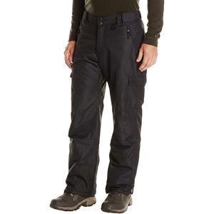 Pantalones de Esquí Unisex Impermeables 10,000mm, Resistentes al Viento, de Secado Rápido, Ecológicos, con Forro Polar Térmico, Estilo Cargo Negro con Cordón Ajustable - Product Image 1