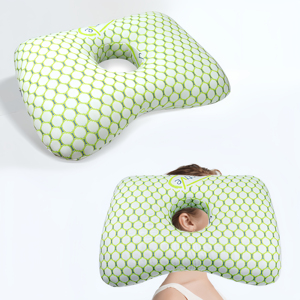 Almohada Moderna Ergonómica en Forma de B de Espuma Viscoelástica para Dormir de Lado, Alivia Presiones y Úlceras por Presión, Ecológica, de Látex y Espuma Viscoelástica Verde - Product Image 1
