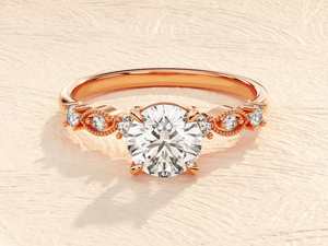 Diseñador redondo brillante forma Moissanite diamante sólido declaración 925 plata esterlina chapado en oro anillo de promesa para mujer moda - Product Image 4