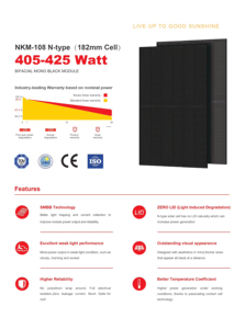 แผงเซลล์แสงอาทิตย์425W 415W 420W สีดำล้วนแผงเซลล์แสงอาทิตย์ในคลังสินค้ายุโรป - Product Image 3