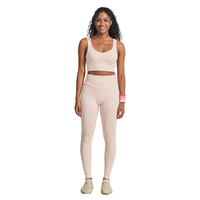 Ensemble de yoga sans couture pour femme : débardeur court à col en U coupe ajustée et leggings longs taille haute pour la gym, le Pilates et l'entraînement sportif