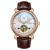 Montres automatiques mécaniques en acier de style professionnel, avec conception d'usine et personnalisation similaire au mouvement Flywheel GMT, pour marque privée