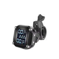 Kit Sensor Tekanan Ban Sepeda Motor Eksternal Digital LCD Nirkabel 433MHz TPMS Bahan Plastik Pengisi Ban Sepeda