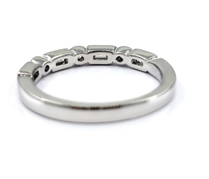 Antique Design Milgrain Fine Jewelry 18k White Gold High Quality Baguette Round Diamond Couple Wedding Band Rings Set for Women - Product Image 4
