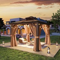 Gazebo à toit rigide 10'x10' avec double toit en polycarbonate