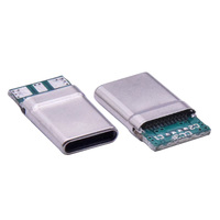 Connecteur mâle USB-C PD G-karve DX773 extensible avec trois plaquettes de soudure en cuivre, type USB 3.0 à broches, certifié CE/FCC