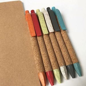 Recycled Ball Custom Logo Eco Friendly <b>Gift</b> Biodegradable Wheat Straw Paper Pen With Clip - Product Image 2