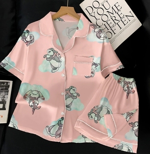 Ensemble de pyjamas d'été à manches courtes Nouveau style imprimé d'animaux mignons et doux tempérament - Product Image 5