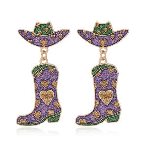 Diskon besar Mardi Gras anting karnaval mewah warna-warni desain Niche Mardi Gras huruf anting Parade hadiah pesta - Product Image 3