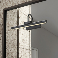 Luminaire mural LED rotatif sans fil avec miroir pliable, télécommande, corps en aluminium, pour cuisine et salle de bain