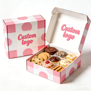 Boîte à biscuits avec poignée, design facile à transporter, emballage <span class=keywords><strong>de</strong></span> livraison personnalisé avec logo, boîte d'emballage pour pâtisserie, boîte à desserts - Product Image 4