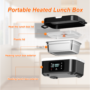 Rechargeable 1.5L Acier Inoxydable  Chauffage Rapide Auto-Chauffant Boîte À Lunch Portable Boîte À Lunch Sans Fil pour Enfants - Product Image 3