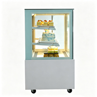 Vitrine à gâteaux verticale à angle droit avec porte arrière, vitrine de présentation de gâteaux à refroidissement par air, vitrine de présentation sans givre