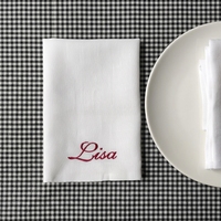 Serviettes de table en lin brodées sur mesure, faites à la main, durables, lavables en machine, multicolores, pour fêtes, occasions spéciales, luxueuses, naturelles, rustiques