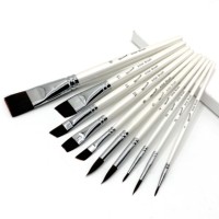Ensemble de pinceaux pour artistes Pearl White Pinceaux à gouache manche en bois de haute qualité pour l'art et le graffiti pour l'art et les peintures de la maternelle