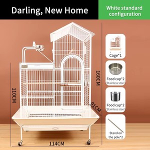 63 İnç Büyük, Zarif ve Dayanıklı Ferforje Oyun Alanı Tırmanma Merdiveni Kuş Papağanı Döner <span class=keywords><strong>Metal</strong></span> Kafes <span class=keywords><strong>XXL</strong></span> - Product Image 6