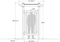 Cabine de douche extérieure style Hampton, kit d'intimité en vinyle blanc avec porte, résistante aux intempéries pour piscine, plage, jardin