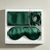 Ensemble 100% pure soie de mûrier, taie d'oreiller et masque de nuit en soie brodée sur mesure, et chouchou en soie.
