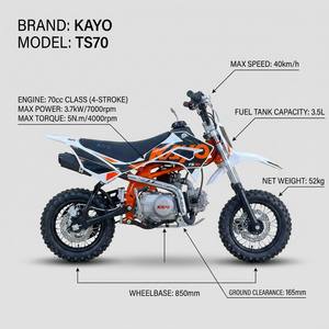 Moto tout-terrain à essence 70CC 4 temps, Dirtbike KAYO TS70 40 km/h, mini moto de course hors route pour enfants, moto pour enfants - Product Image 3